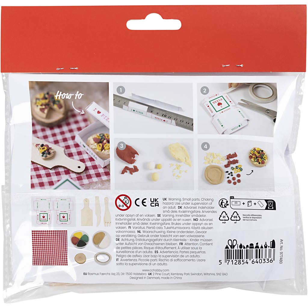 Creativ company mini hobby set porte gnome, pizza, 1 boîte
