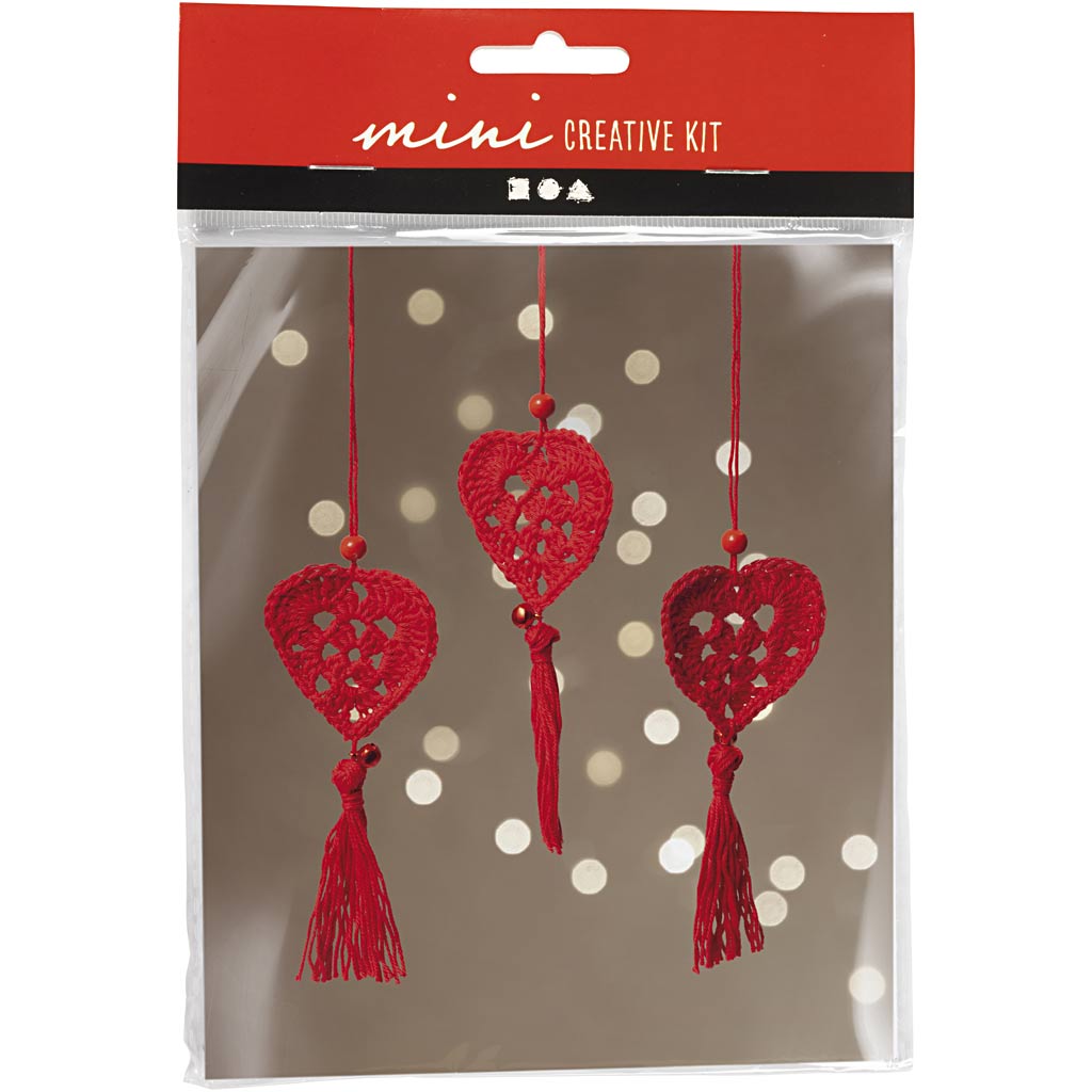 Creativ company mini hobby set crochet, coeurs, 1 boîte
