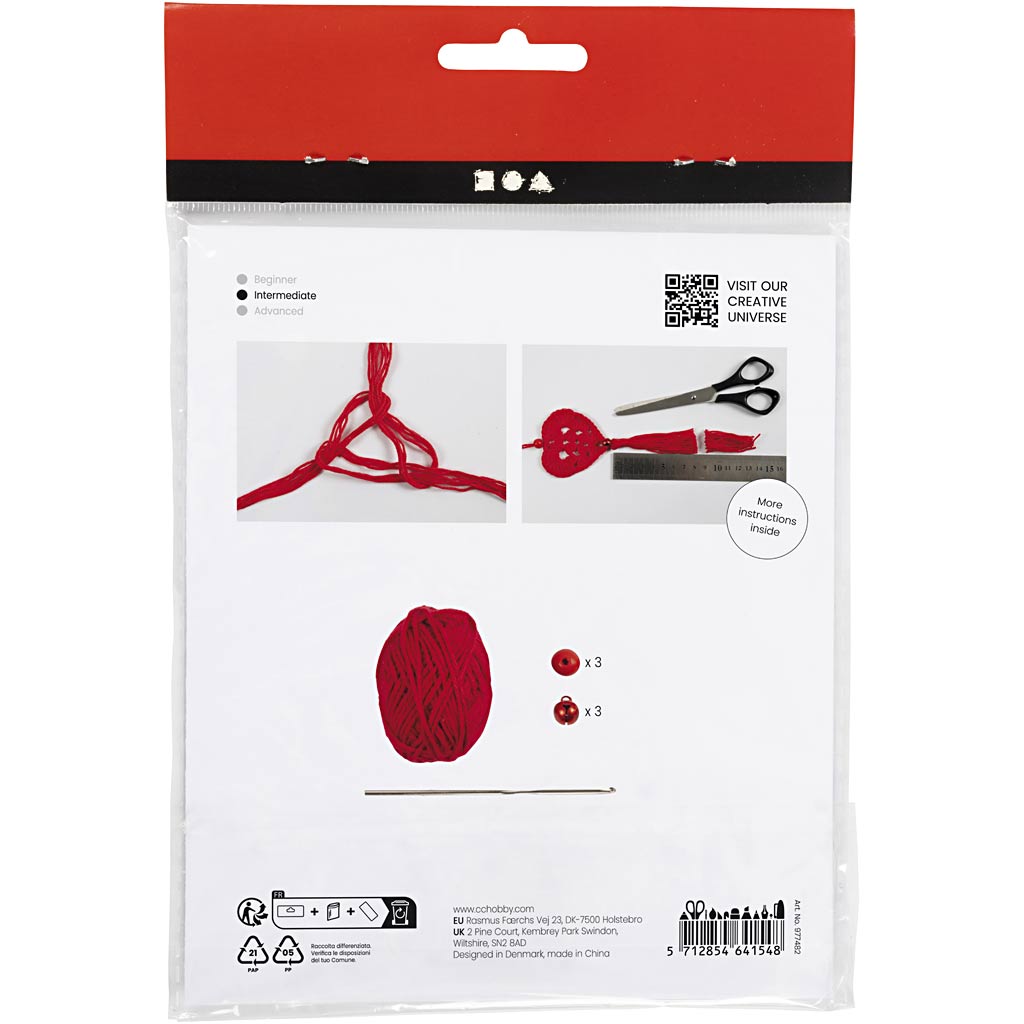 Creativ company mini hobby set crochet, coeurs, 1 boîte