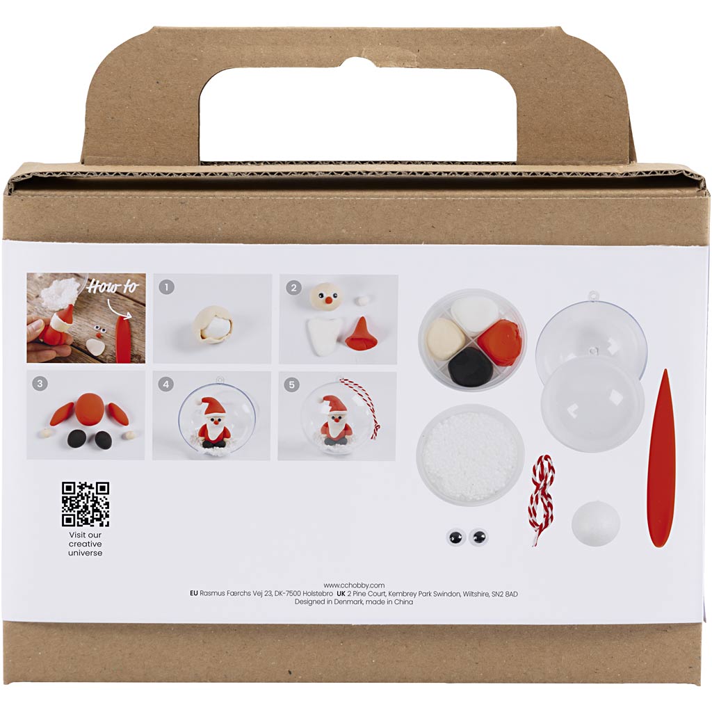 Creativ company mini hobby set modelage, Père Noël, rouge et blanc, 1 boîte