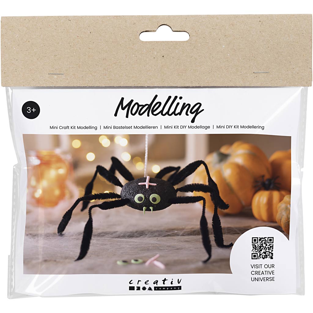 Creativ company mini kit de loisirs sculptant, araignée, 1 boîte