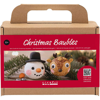 Creativ company mini hobby set boules de Noël, renne et bonhomme de neige, 1 boîte