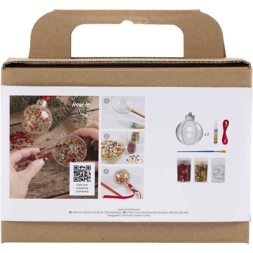 Creativ company mini hobby set Boules de Noël, paillettes, 1 boîte