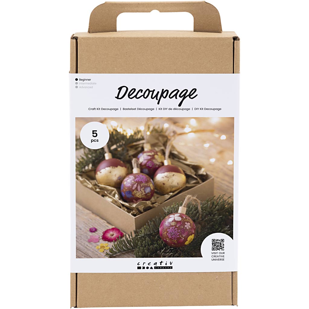 Creativ company hobby set découpage, fleurs séchées, rouge de Noël, 1 boîte