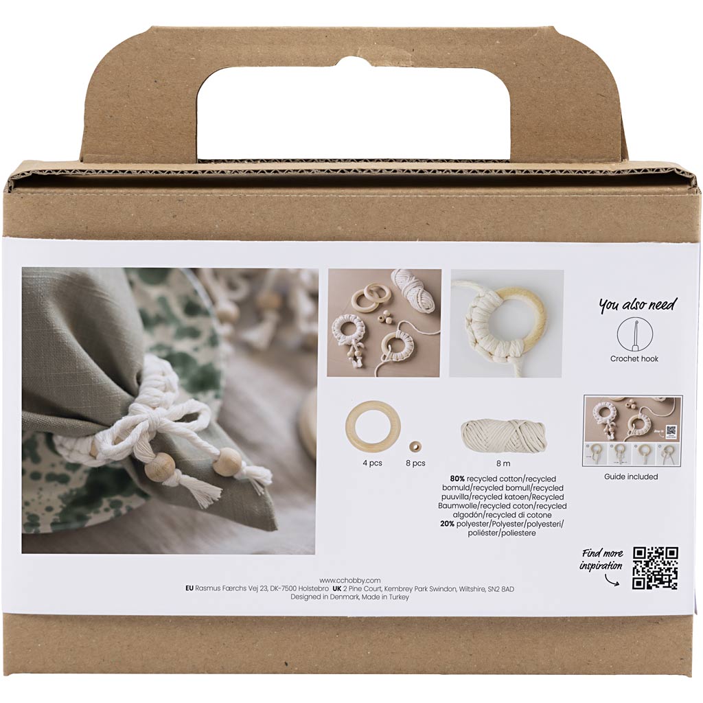 Creativ Company Mini Hobbyset Macrame servant de blanc cassé