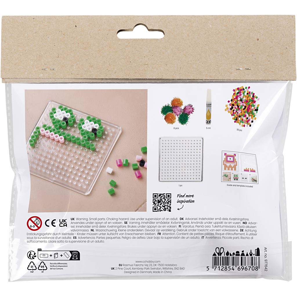 Creativ company mini hobby set perles à repasser, échantillon, différentes couleurs, 1 boîte