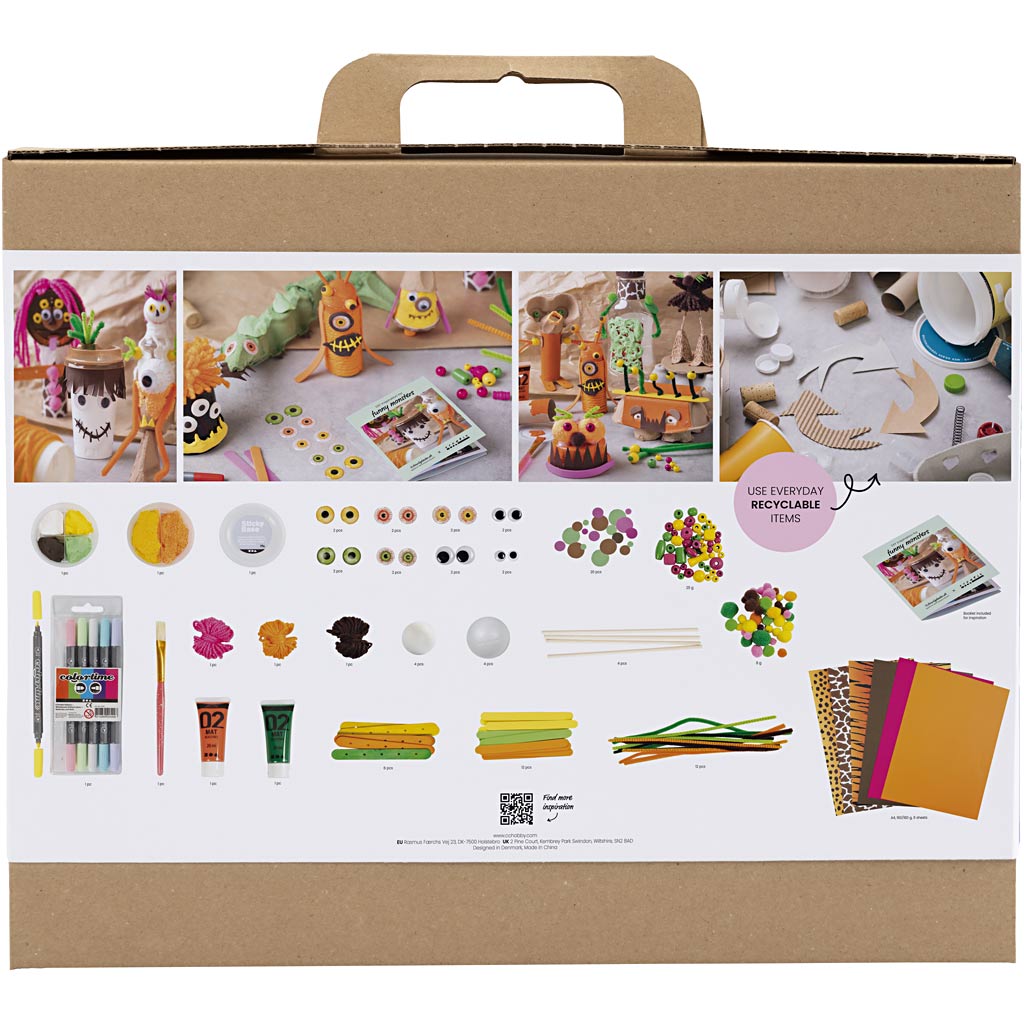 Creativ company maxi boîte créative monstres rigolos, différentes couleurs, 1 boîte