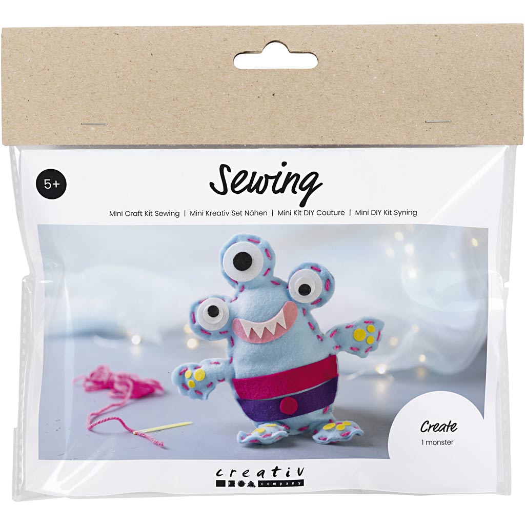Creativ Company Mini Hobbyset Se coudre en feutre monstre