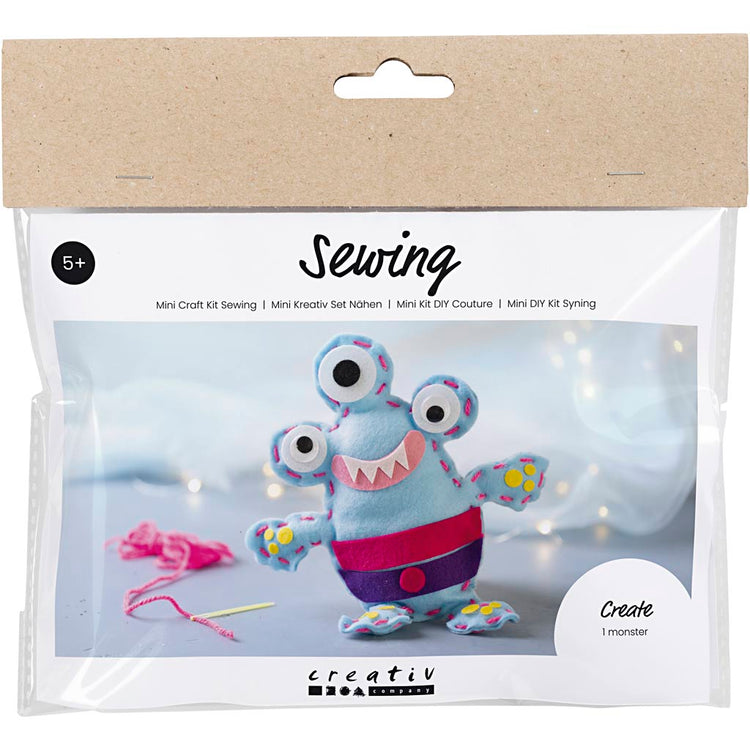 Creativ Company Mini Hobbyset Se coudre en feutre monstre
