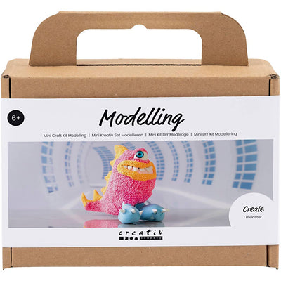 Creativ company mini kit de loisirs sculptant, monstre Freddy, rose fluo, 1 boîte