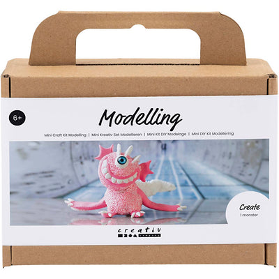Creativ company mini kit de loisirs pour sculpture, Monster Sally, rose clair, 1 boîte