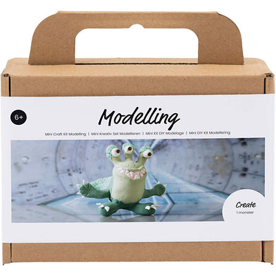 Creativ company mini kit de loisirs sculptant, monstre lulu, vert clair, vert foncé, 1 boîte