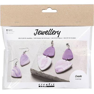 Creativ Company Mini Hobbyset Boucles d'oreilles bijoux violettes