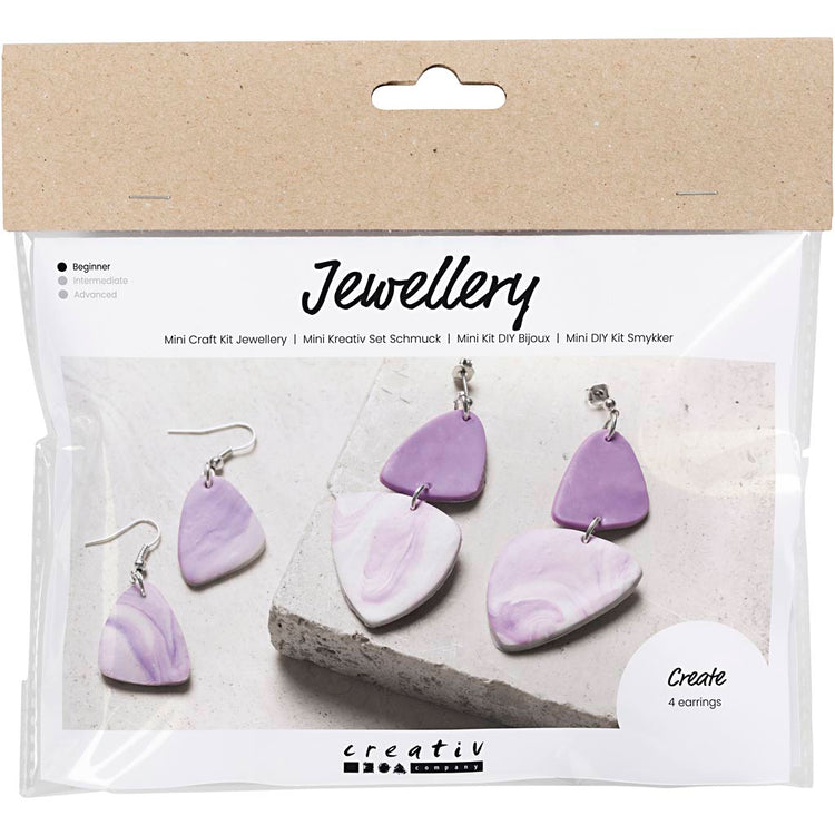 Creativ Company Mini Hobbyset Boucles d'oreilles bijoux violettes