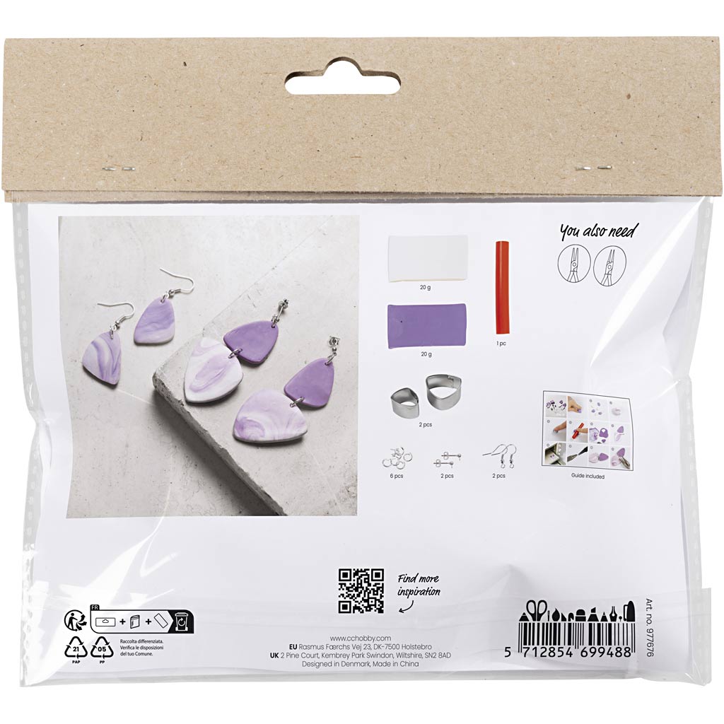 Creativ Company Mini Hobbyset Boucles d'oreilles bijoux violettes