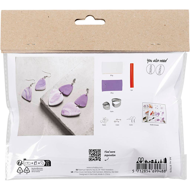 Creativ Company Mini Hobbyset Boucles d'oreilles bijoux violettes