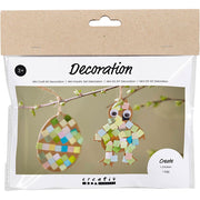 Creativ company mini hobby set décoration, œuf et poulet, noir, marron, blanc, différentes couleurs, 1 boîte - afbeelding 1