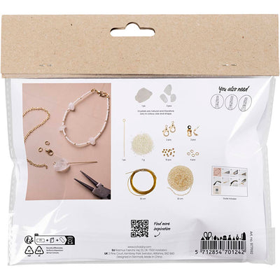 Creativ company mini hobby set bijoux, bracelet avec cristal de roche, 1 boîte
