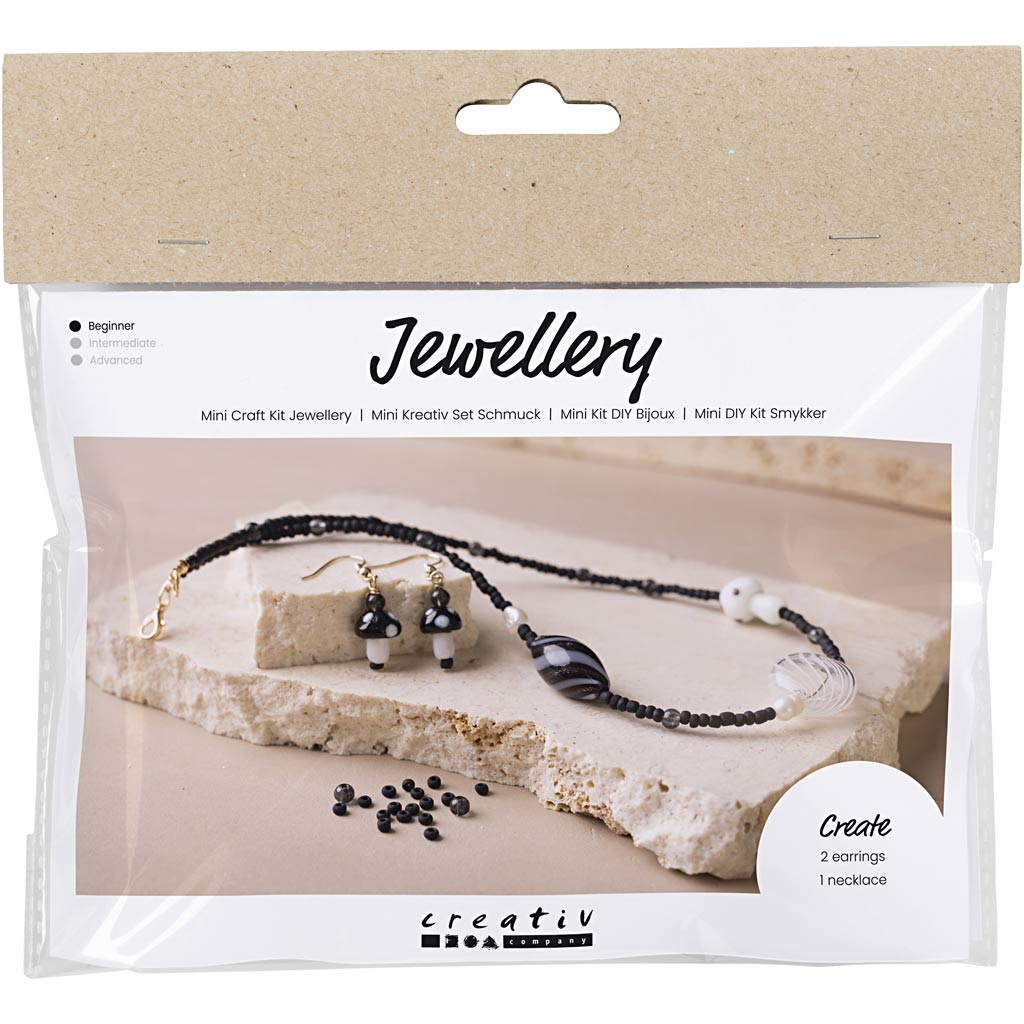 Creativ company mini ensemble de bijoux de passe-temps, collier cool, harmonie noire, 1 boîte