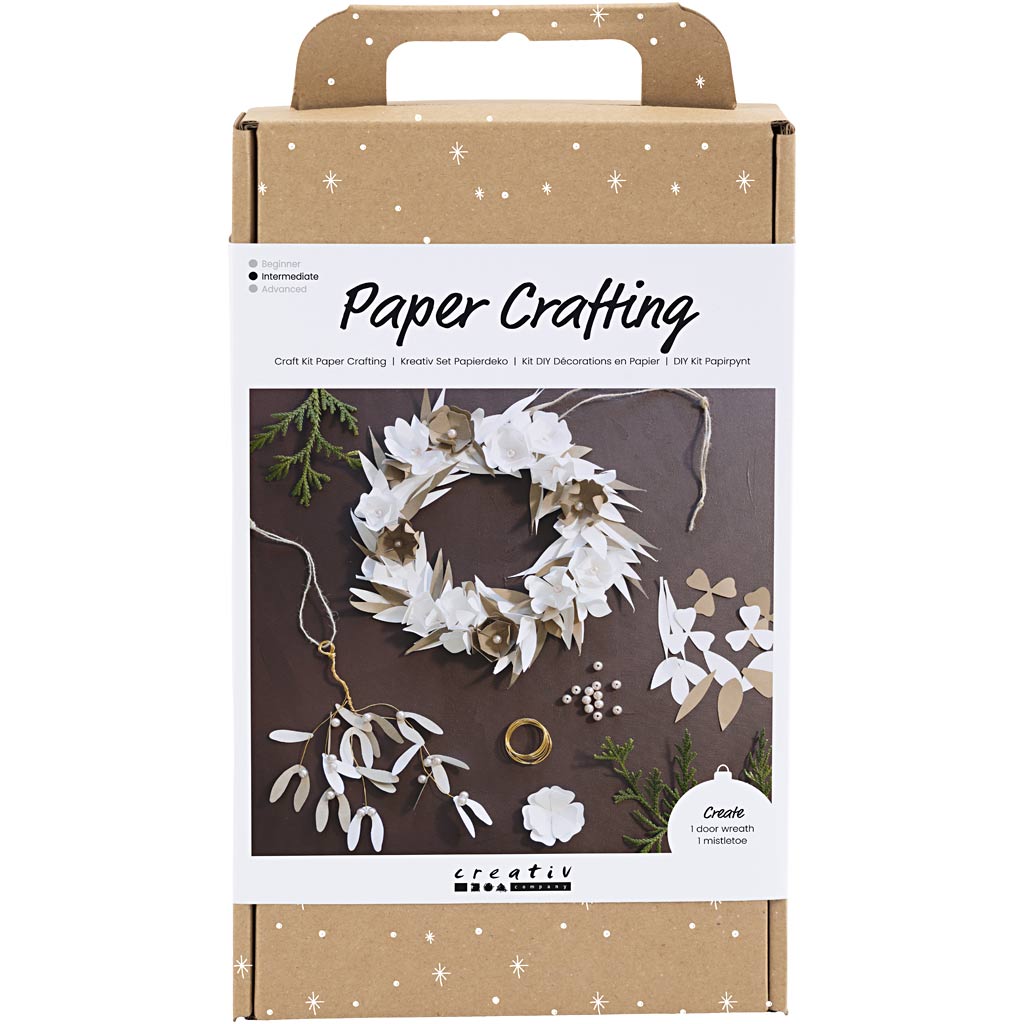 Creativ company hobby set papier art, couronne, blanc, clair naturel, 1 boîte