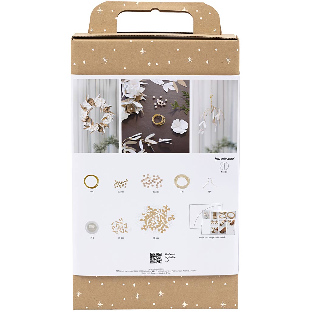 Creativ company hobby set papier art, couronne, blanc, clair naturel, 1 boîte