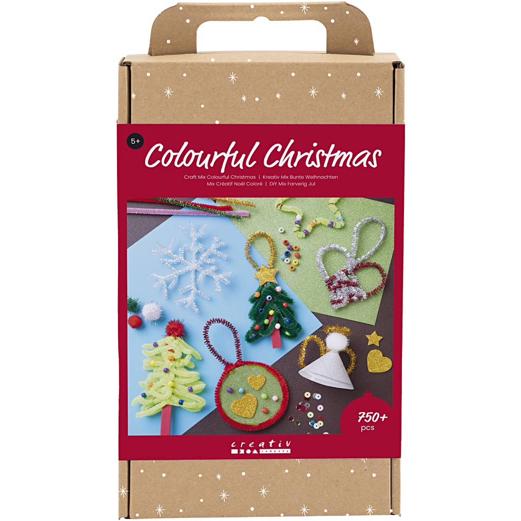 Creativ company boîte créative Noël coloré, figurines de Noël, différentes couleurs, 1 boîte