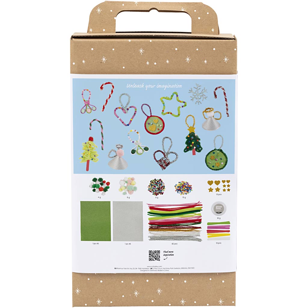 Creativ company boîte créative Noël coloré, figurines de Noël, différentes couleurs, 1 boîte