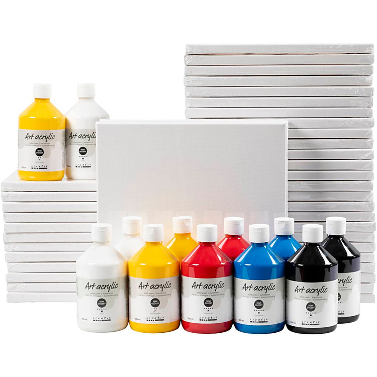 École d'art pigmentaire, semi-brillant, couleurs primaires, 1 set