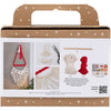 Creativ company mini hobby set macramé, Père Noël, Noël rouge, blanc cassé, 1 boîte