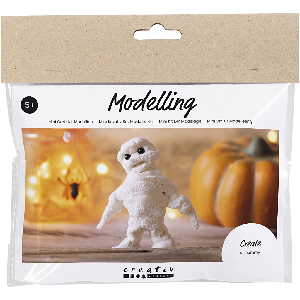 Creativ company mini hobby set modelage, momie, blanc, 1 boîte