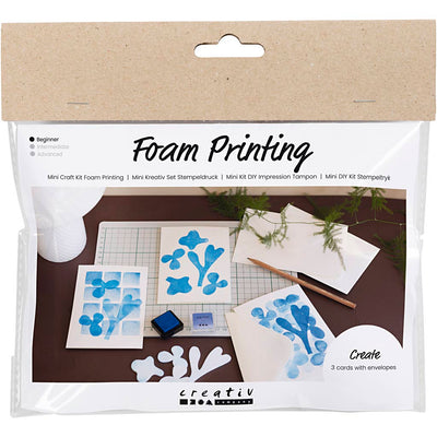 Creativ company mini hobby set impression mousse, carte avec motif, blanc, blanc cassé, 1 boîte