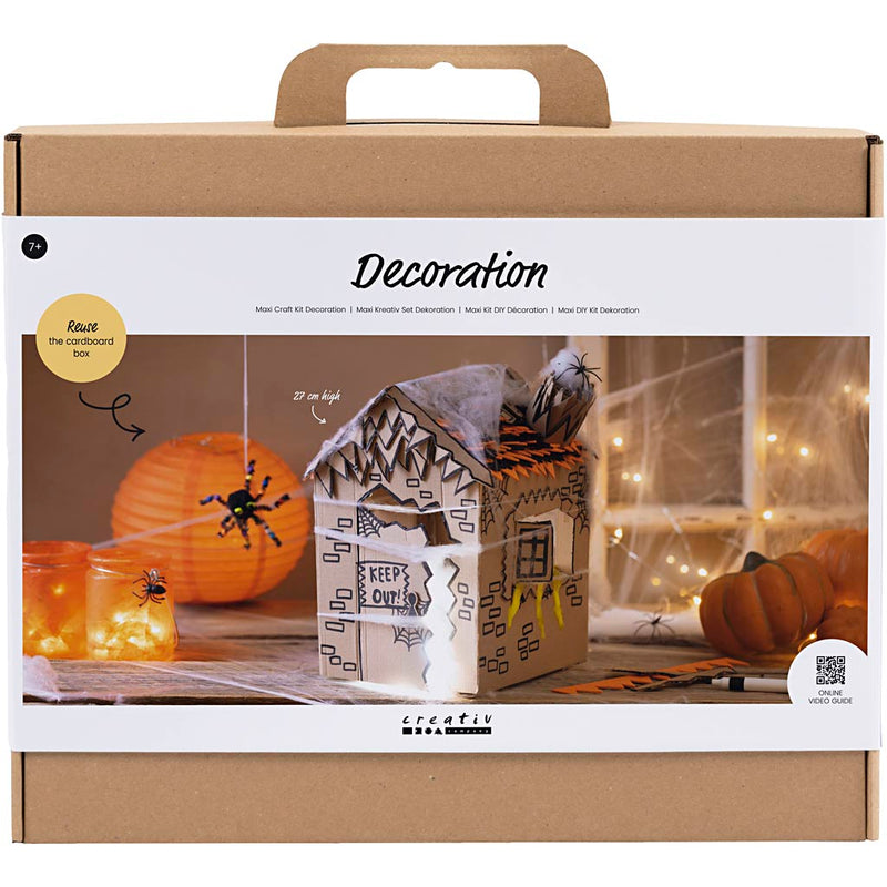 Creativ company maxi hobby set décoration, maison hantée, noir, marron clair, orange, 1 boîte