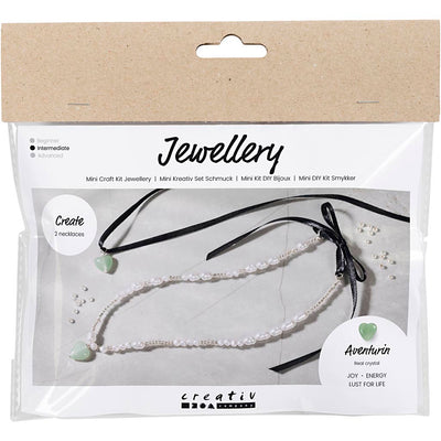 Creativ company mini coffret de bijoux, coeur d'aventurine, transparent, 1 boîte