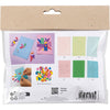 Creativ company mini hobby set décoration, cartes décorées, bleu, vert, rose, 1 boîte