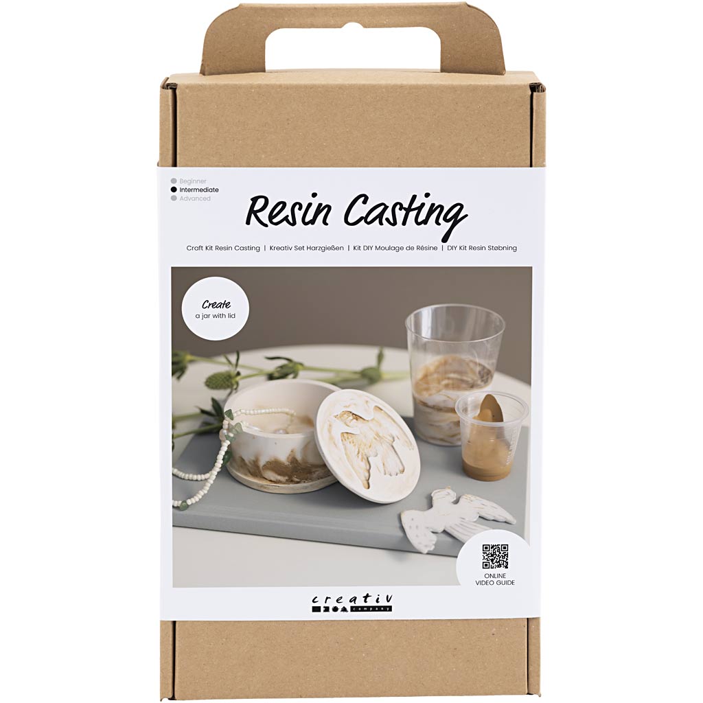 Creativ company hobby set résine coulée, pot avec couvercle, beige, blanc cassé, 1 boîte