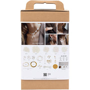 Creativ company coffret créatif bijoux, colliers, bracelets, boucles d'oreilles, plaqué or, nacre blanche, 1 boîte - afbeelding 2