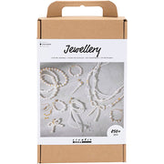 Creativ company coffret créatif bijoux, colliers, bracelets, boucles d'oreilles, plaqué or, nacre blanche, 1 boîte - afbeelding 1