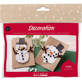 Creativ company mini hobby set décoration, cartes de Noël avec bonhommes de neige, noir, marron, orange moyen, blanc, 1 boîte - afbeelding 1