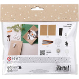 Creativ company mini hobby set décoration, cartes de Noël avec bonhommes de neige, noir, marron, orange moyen, blanc, 1 boîte - afbeelding 2