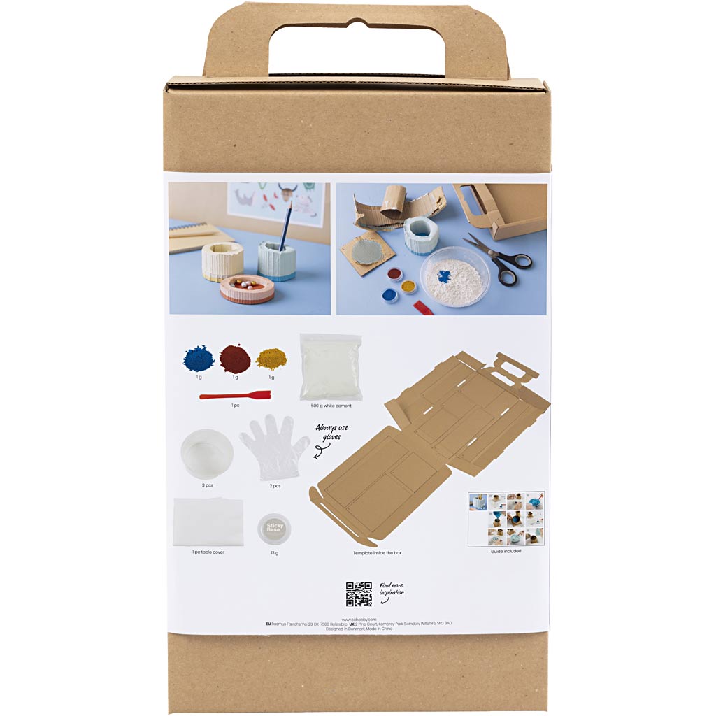 Creativ company hobby set casting, conteneurs, bleu, rouge, jaune clair, 1 boîte