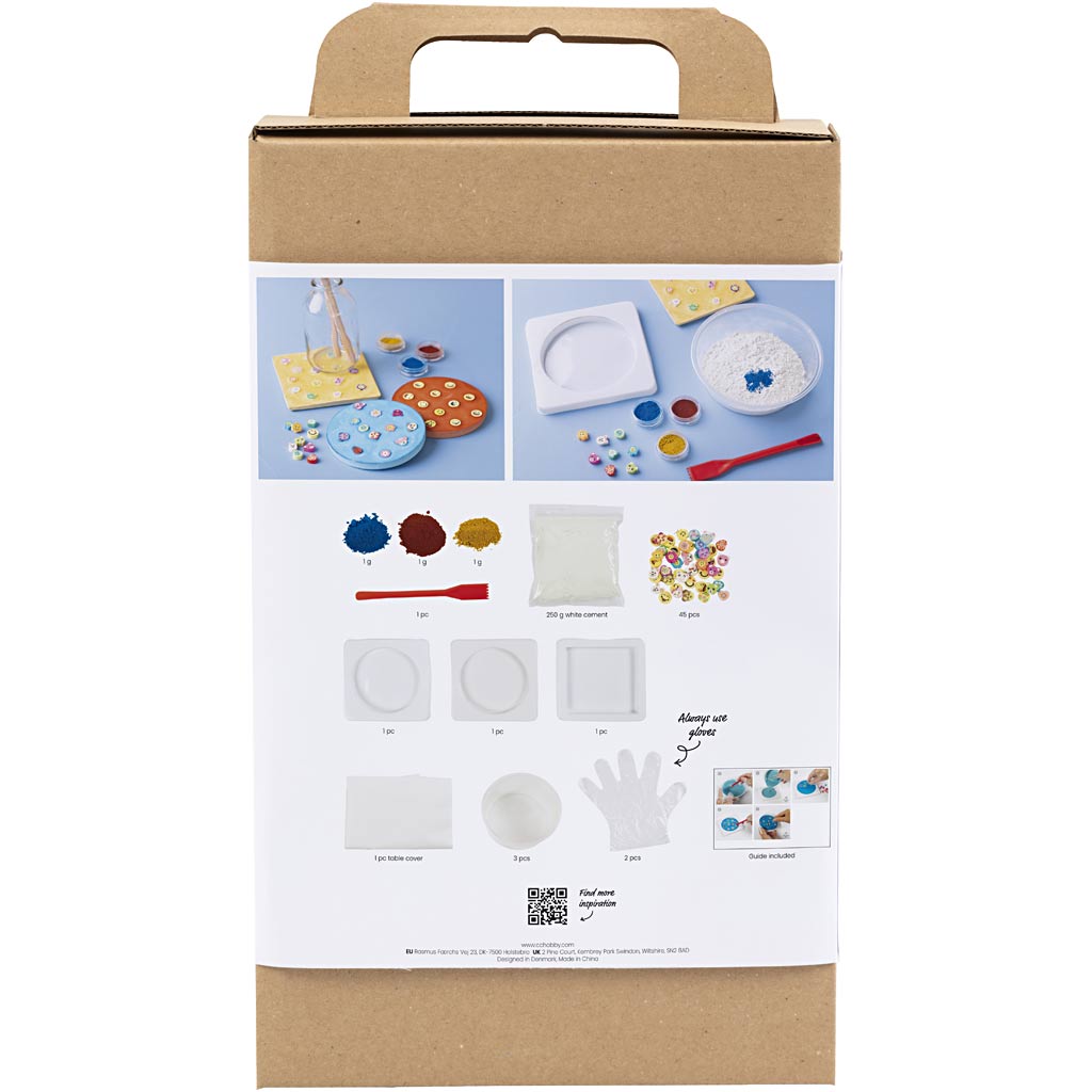 Creativ company hobby set casting, carrelage, bleu, rouge, jaune, 1 boîte