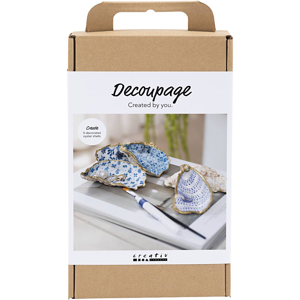 Creativ company hobby set découpage, coquilles d'huîtres, bleu, 1 boîte