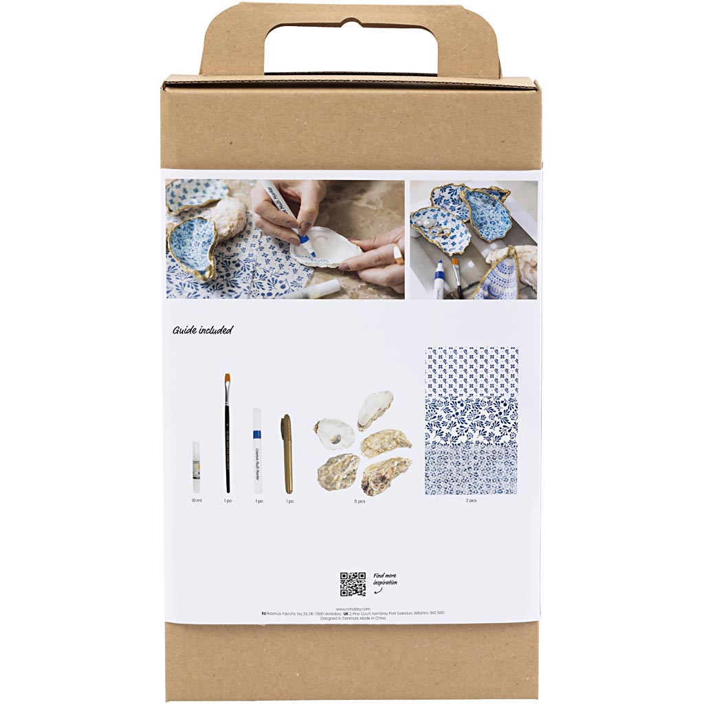 Creativ company hobby set découpage, coquilles d'huîtres, bleu, 1 boîte