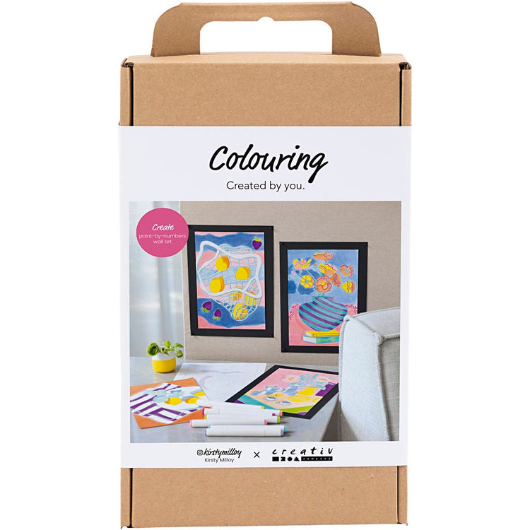 Creativ company – ensemble de couleurs, peinture par numéros, surligneurs, 1 boîte