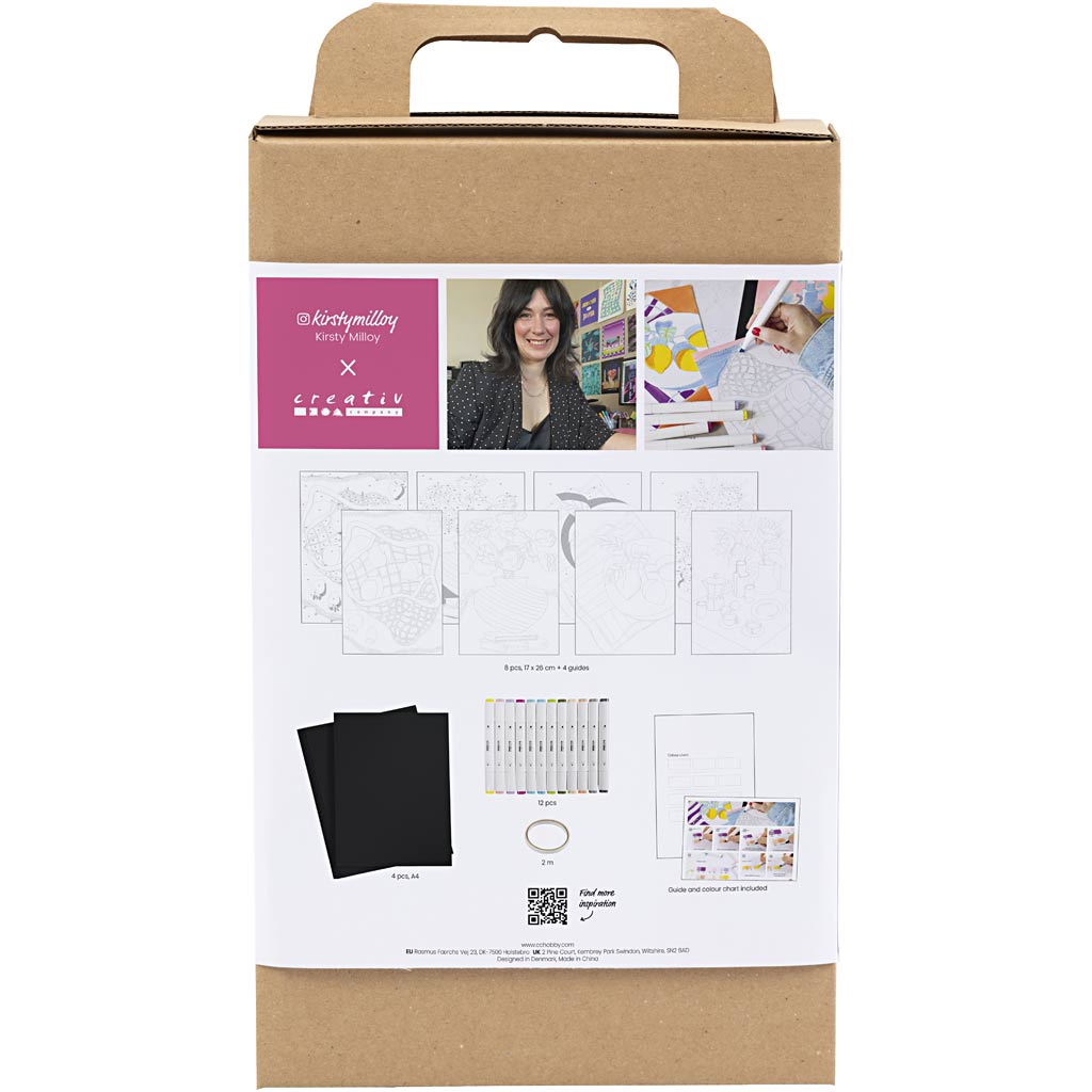 Creativ company – ensemble de couleurs, peinture par numéros, surligneurs, 1 boîte