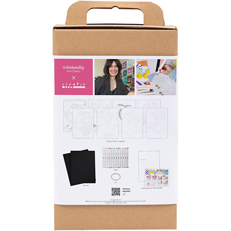 Creativ company – ensemble de couleurs, peinture par numéros, surligneurs, 1 boîte