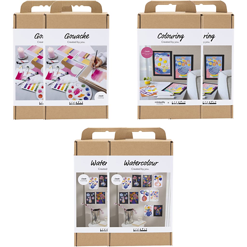 Forfait d'introduction de la société Creativ, produits d'art et de peinture, 6 boîtes 1 boîte