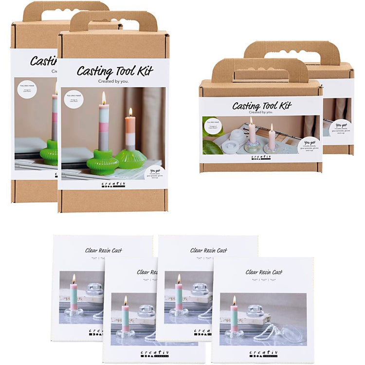 Paquet d'introduction de la société Creativ, moulage en biorésine transparente, 8 boîtes 1 boîte