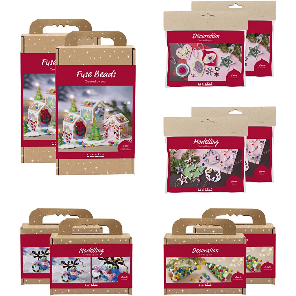 Coffret de présentation de l'entreprise Creativ, Loisirs de Noël pour enfants, 10 coffrets 1 coffret