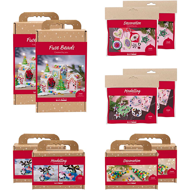 Coffret de présentation de l'entreprise Creativ, Loisirs de Noël pour enfants, 10 coffrets 1 coffret